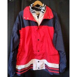 Vintage Lavon Men's Windbreaker XLarge Red White Blue Layered Lined Pockets